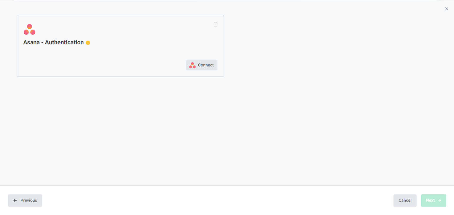 Screenshot of asana authentication